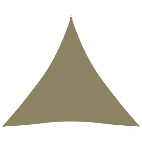 vidaXL Toldo de vela triangular tela Oxford beige 4x4x4 m  