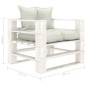 vidaXL Sofá de palets para jardín madera con cojines beige vidaXL Sofá de palets para jardín madera con cojines beige