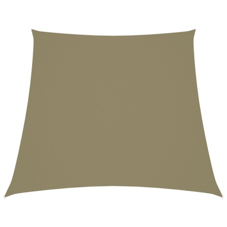 vidaXL Toldo de vela trapezoidal de tela oxford beige 3/5x4 m