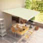 vidaXL Toldo de carrete motorizado color crema 450x300 cm