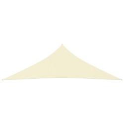 vidaXL Toldo de vela triangular tela Oxford color crema 3,5x3,5x4,9 m