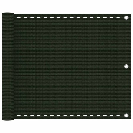 vidaXL Toldo para balcón HDPE verde oscuro 75x500 cm 
