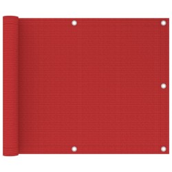 vidaXL Toldo para balcón HDPE rojo 75x300 cm 