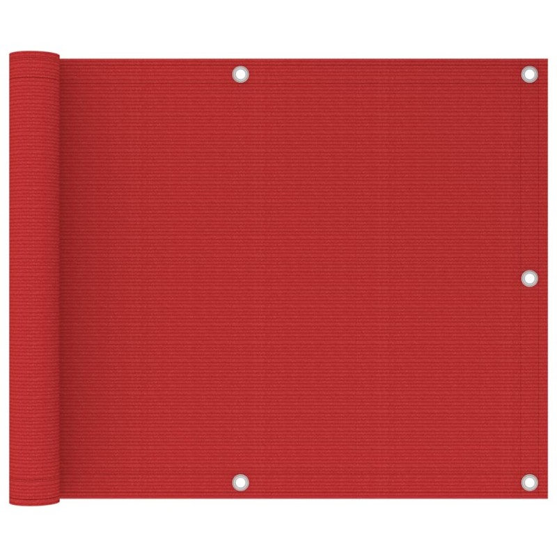 vidaXL Toldo para balcón HDPE rojo 75x300 cm 
