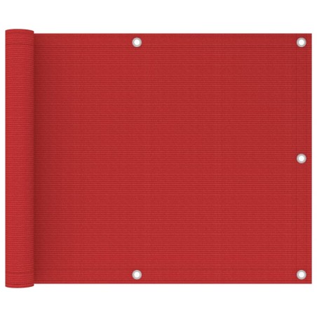 vidaXL Toldo para balcón HDPE rojo 75x300 cm 
