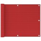 vidaXL Toldo para balcón HDPE rojo 75x300 cm 