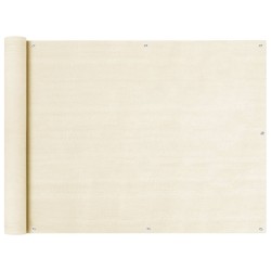 vidaXL Toldo para balcón HDPE crema 90x500 cm 
