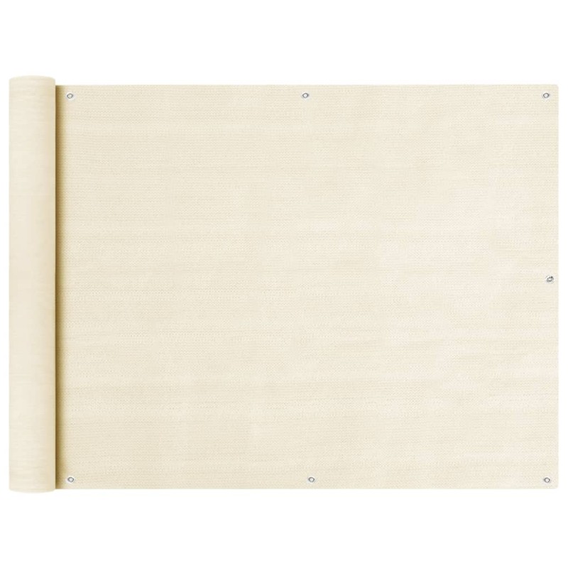 vidaXL Toldo para balcón HDPE crema 90x500 cm 