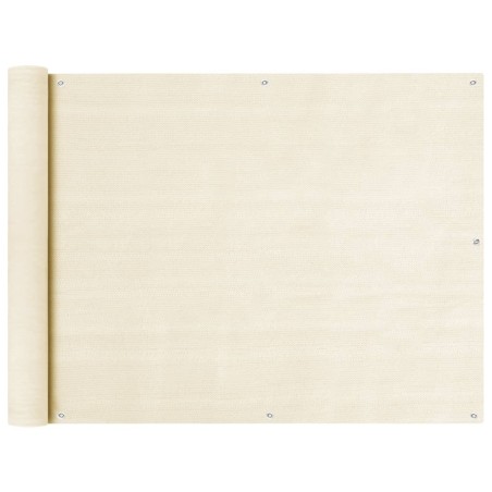 vidaXL Toldo para balcón HDPE crema 90x500 cm 