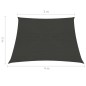 vidaXL Toldo de vela gris antracita HDPE 160 g/m² 3/4x2 m vidaXL Toldo de vela gris antracita HDPE 160 g/m² 3/4x2 m