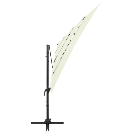 vidaXL Sombrilla de 4 niveles con poste aluminio arena 250x250 cm