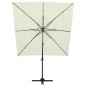 vidaXL Sombrilla de 4 niveles con poste aluminio arena 250x250 cm