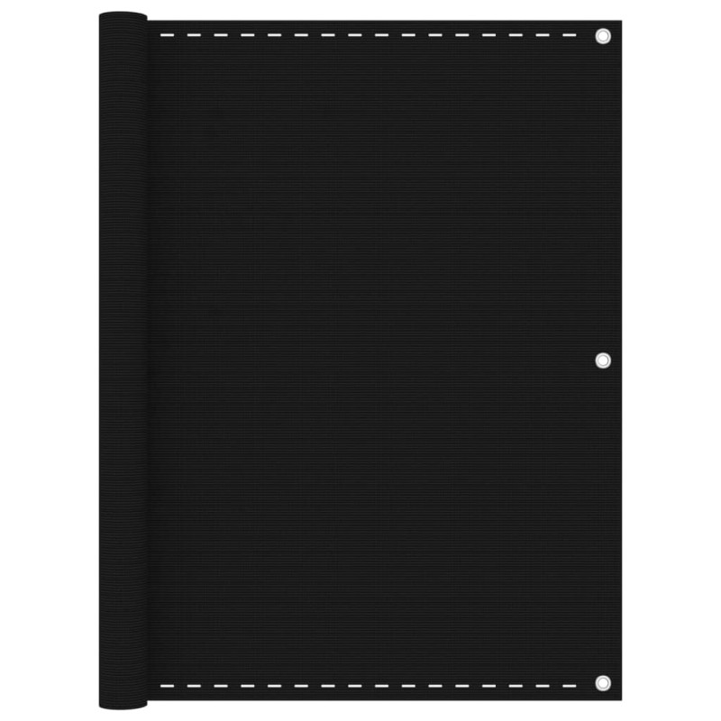 vidaXL Toldo para balcón HDPE negro 120x500 cm