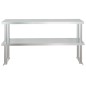 vidaXL Mesa de trabajo para cocina con estante acero inox 120x60x145cm vidaXL Mesa de trabajo para cocina con estante acero inox 120x60x145cm