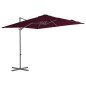 vidaXL Sombrilla voladiza con poste de acero rojo burdeos 250x250 cm vidaXL Sombrilla voladiza con poste de acero rojo burdeos 250x250 cm
