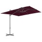 vidaXL Sombrilla voladiza con poste de acero rojo burdeos 250x250 cm vidaXL Sombrilla voladiza con poste de acero rojo burdeos 250x250 cm