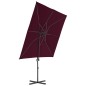 vidaXL Sombrilla voladiza con poste de acero rojo burdeos 250x250 cm vidaXL Sombrilla voladiza con poste de acero rojo burdeos 250x250 cm