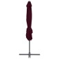 vidaXL Sombrilla voladiza con poste de acero rojo burdeos 250x250 cm vidaXL Sombrilla voladiza con poste de acero rojo burdeos 250x250 cm