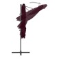 vidaXL Sombrilla voladiza con poste de acero rojo burdeos 250x250 cm vidaXL Sombrilla voladiza con poste de acero rojo burdeos 250x250 cm