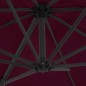 vidaXL Sombrilla voladiza con poste de acero rojo burdeos 250x250 cm vidaXL Sombrilla voladiza con poste de acero rojo burdeos 250x250 cm