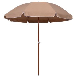 vidaXL Sombrilla con palo de acero gris taupe 240 cm
