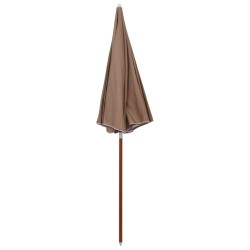 vidaXL Sombrilla con palo de acero gris taupe 240 cm
