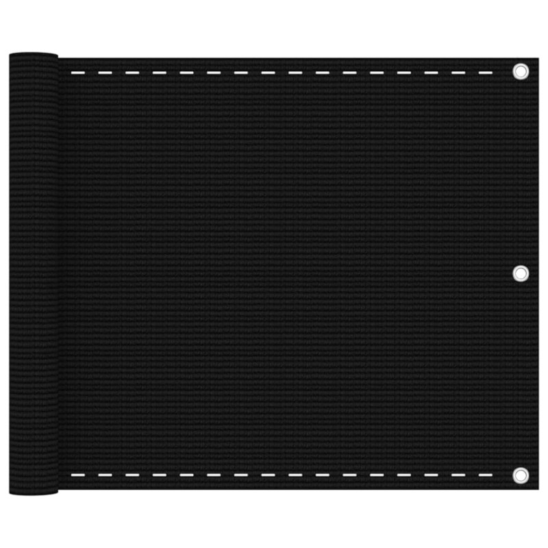 vidaXL Toldo para balcón HDPE negro 75x600 cm vidaXL Toldo para balcón HDPE negro 75x600 cm