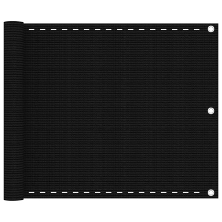 vidaXL Toldo para balcón HDPE negro 75x600 cm