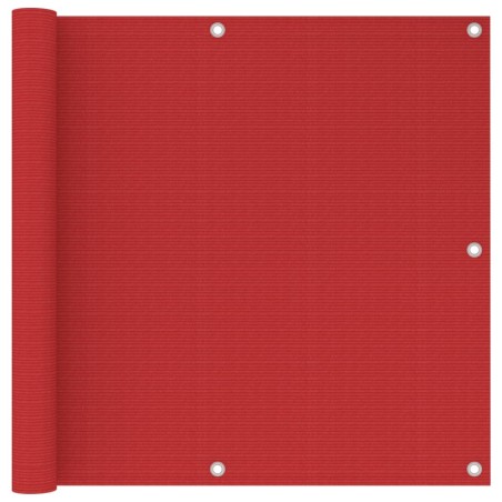 vidaXL Toldo para balcón HDPE rojo 90x500 cm