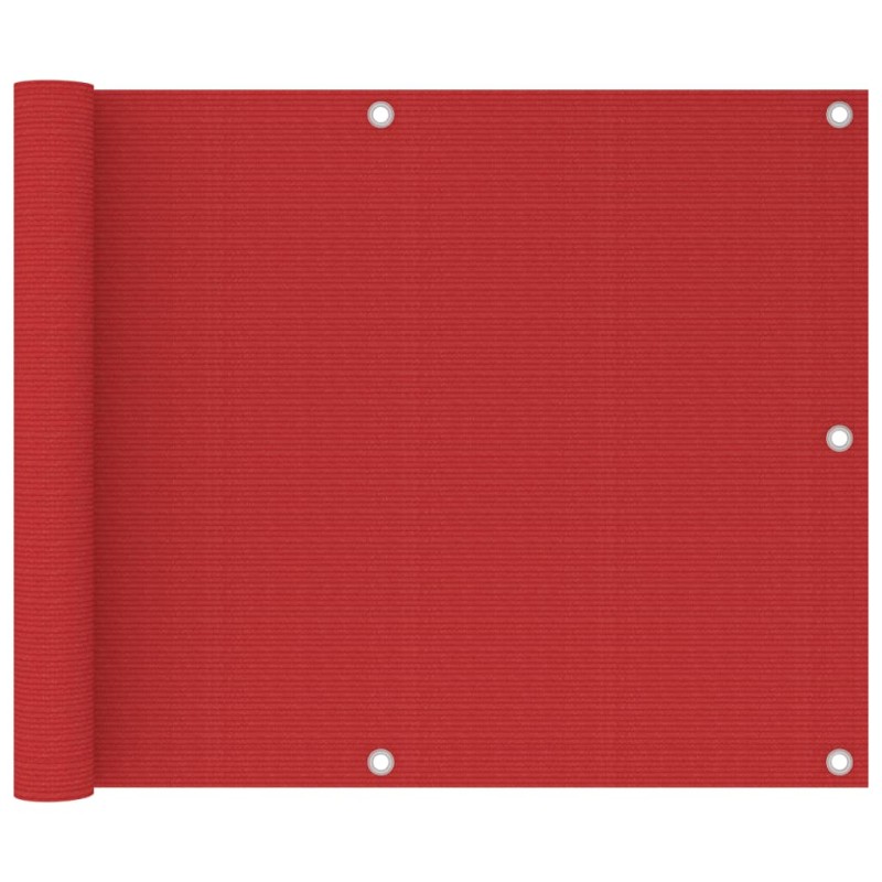 vidaXL Toldo para balcón HDPE rojo 75x500 cm 