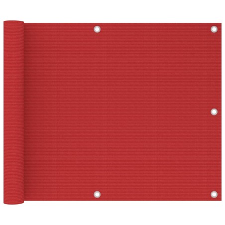 vidaXL Toldo para balcón HDPE rojo 75x500 cm 