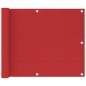 vidaXL Toldo para balcón HDPE rojo 75x500 cm 