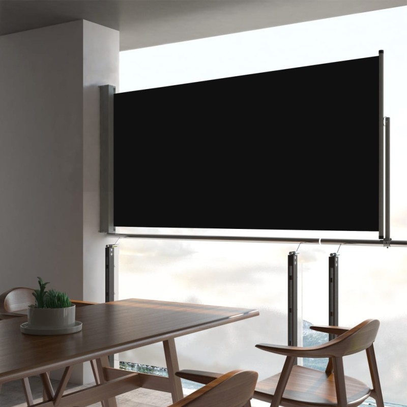 vidaXL Toldo lateral retráctil de jardín negro 80x300 cm vidaXL Toldo lateral retráctil de jardín negro 80x300 cm