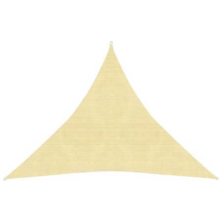 vidaXL Toldo de vela HDPE beige 160 g/m² 4x4x4 m