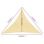 vidaXL Toldo de vela HDPE beige 160 g/m² 4x4x4 m vidaXL Toldo de vela HDPE beige 160 g/m² 4x4x4 m