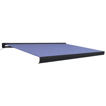 vidaXL Toldo de carrete motorizado azul y blanco 400x300 cm