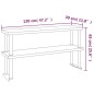 vidaXL Mesa de trabajo para cocina con estante acero inox 120x60x145cm vidaXL Mesa de trabajo para cocina con estante acero inox 120x60x145cm