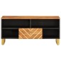vidaXL Mueble de TV madera maciza mango marrón y negro 100x33,5x46 cm