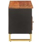 vidaXL Mueble de TV madera maciza mango marrón y negro 100x33,5x46 cm