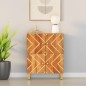 vidaXL Mueble auxiliar madera maciza mango marrón/negro 60x33,5x75 cm