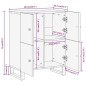 vidaXL Mueble auxiliar madera maciza mango marrón/negro 60x33,5x75 cm