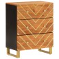 vidaXL Mueble auxiliar madera maciza mango marrón/negro 60x33,5x75 cm vidaXL Mueble auxiliar madera maciza mango marrón/negro 60x33,5x75 cm