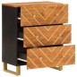 vidaXL Mueble auxiliar madera maciza mango marrón/negro 60x33,5x75 cm vidaXL Mueble auxiliar madera maciza mango marrón/negro 60x33,5x75 cm
