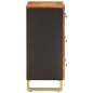 vidaXL Mueble auxiliar madera maciza mango marrón/negro 60x33,5x75 cm vidaXL Mueble auxiliar madera maciza mango marrón/negro 60x33,5x75 cm
