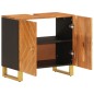 vidaXL Mueble para lavabo de baño madera maciza mango marrón y negro vidaXL Mueble para lavabo de baño madera maciza mango marrón y negro