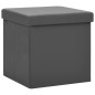 vidaXL Taburetes de almacenaje plegables 2 uds gris PVC vidaXL Taburetes de almacenaje plegables 2 uds gris PVC