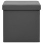 vidaXL Taburetes de almacenaje plegables 2 uds gris PVC vidaXL Taburetes de almacenaje plegables 2 uds gris PVC
