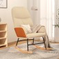 vidaXL Silla mecedora de tela blanco crema vidaXL Silla mecedora de tela blanco crema