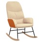 vidaXL Silla mecedora de tela blanco crema vidaXL Silla mecedora de tela blanco crema