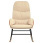vidaXL Silla mecedora de tela blanco crema vidaXL Silla mecedora de tela blanco crema